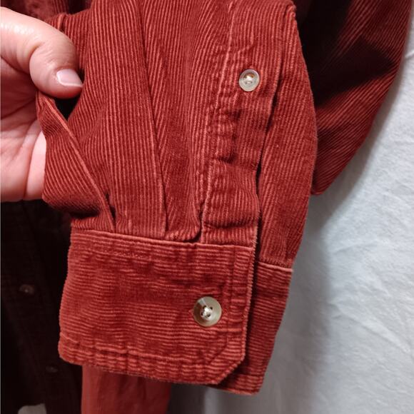 Redhead Men's XL Shirt Top Button-up Long-sleeved‎ Corduroy Red/Orange - Picture 3 of 7